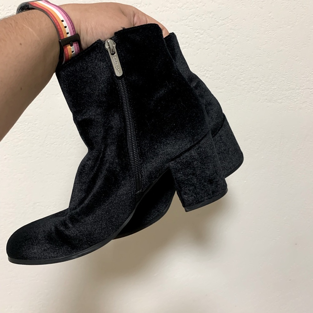 Black micro suede booties